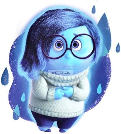 4 Inch Szomorúság Kék Belülről Kifelé Film a Disney Pixar Cserélhető Héja Egyéni Stick Öntapadó Vinil Dekoratív Fali Matrica
