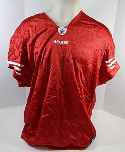 2010-ben a San Francisco 49ers Üres Játék Kiadott Piros Mez Reebok XXXL DP24146 - Aláíratlan NFL Játék Használt Mezek