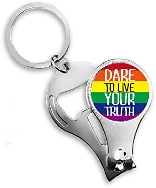 Éld Az Igazság LMBT Szivárvány Zászló Köröm Zimankó Gyűrű kulcstartó Sörnyitó Clipper