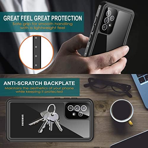 ANTSHARE Samsung Galaxy A52 Esetben Vízálló,Beépített képernyővédő fólia,Teljes Test, Ütésálló, nagy teherbírású védőtok