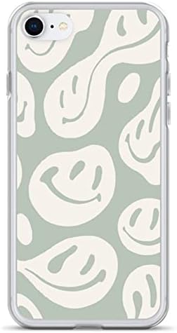Toword Kompatibilis az iPhone SE 2020/7/8 Esetben, 4.7 Hüvelykes Folyékony Smiley Zsálya Zöld Vicces TPU Lökhárító Puha Borító