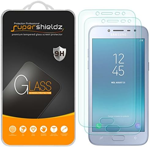 (2 Csomag) Supershieldz Célja a Samsung Galaxy J2 Pro (2018) Edzett Üveg kijelző Védő fólia, Anti Karcolás, Buborék Mentes