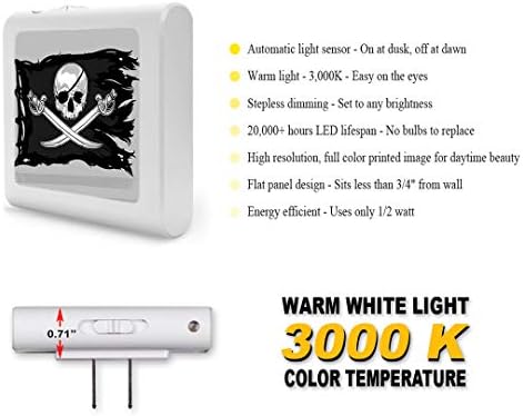 Csatlakoztassa Szabályozható LED-es Éjszakai Fény Alkonyat Hajnal Automatikus Érzékelő, Állítható Fényerő, Meleg Fény, Auto