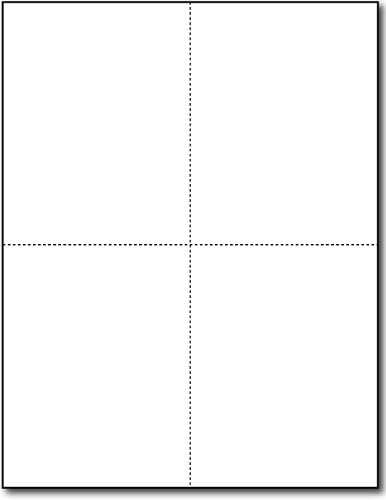 65lb Fehér Nyomtatható Képeslapok - Üres Papír Képeslap - 4 Perforált per Sheet - a Tintasugaras/Lézer Nyomtatók - 25 Lap