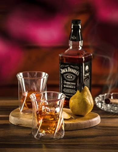 JoyJolt Lacey Whiskey Dupla Fal Szemüveg, 2 Szigetelt Üveg Whiskey, 10-Uncia.