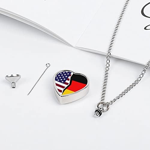 Egyesült Államok, Németország Zászlók Pet Szív Urna Nyaklánc Nyomtatás Memorial Ékszerek Kisállat Hamvasztás Medál a Macska