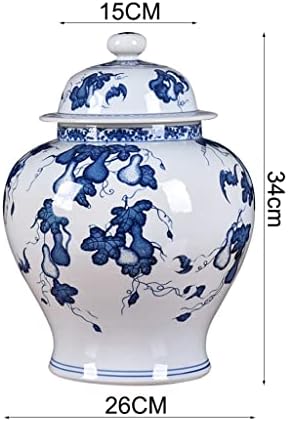 FOTOEV Kínai Dekoratív Kerámia Gyömbér Jar a Hagyományos Kék-Fehér Porcelán Templomba Jar az Otthoni Dekoráció, H13.2inch