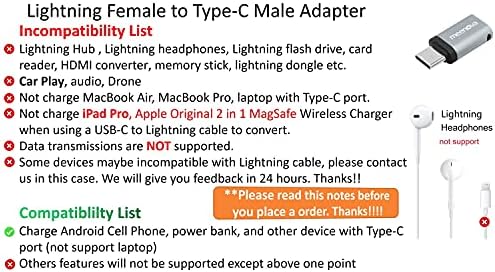 meenova 3Pack Kompatibilis az iOS Női USB C Férfi Adapter, Samsung S22 Ultra, S21, vegye figyelembe, 20, 10, C-Típusú Power