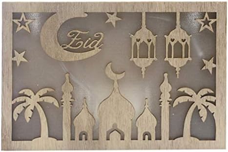 PRETYZOOM LED-es Éjjeli Lámpa Eid Mubarak Ramadan Hold Éjszakai Fény Dekoratív Fa Éjjeliszekrény Lámpa Hálószoba Muszlim