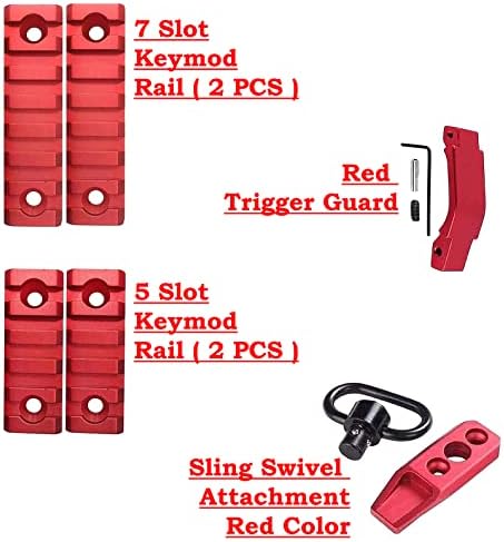 Gotical Combo 2 Elem, amely magában Foglalja Az 5 Slot 2 Db 7 Foglalat 2 Db Kulcs mod Könnyű Alumínium Piros Szín (Pack 4