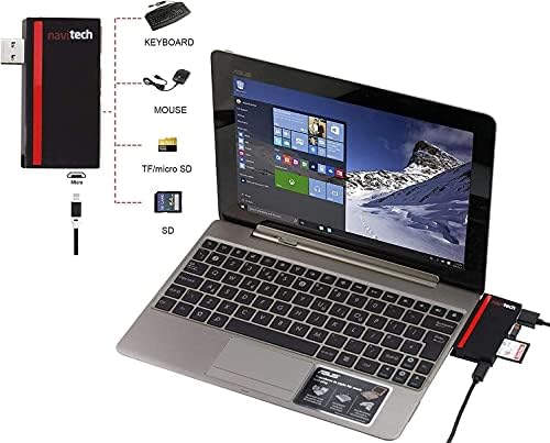 Navitech 2 az 1-ben Laptop/Tablet USB 3.0/2.0 HUB Adapter/Micro USB Bemenet SD/Micro SD Kártya Olvasó Kompatibilis Dell Inspiron