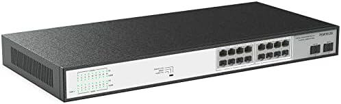 Igazi HD, 16 Port Teljes Gigabit PoE Switch, 2 Gigabites Kapcsolat SFP Port, Nem felügyelt Plug and Play, Nagy Teljesítmény
