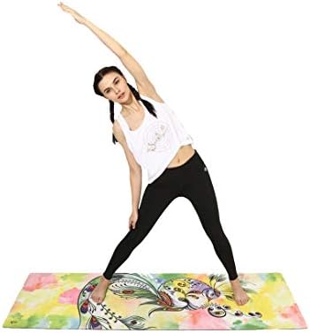 Shakti Harcos Velúr yoga mat - Prémium Nyomtatott Természetes, Környezetbarát, biológiailag Lebomló, Csúszásmentes Szőnyeg,