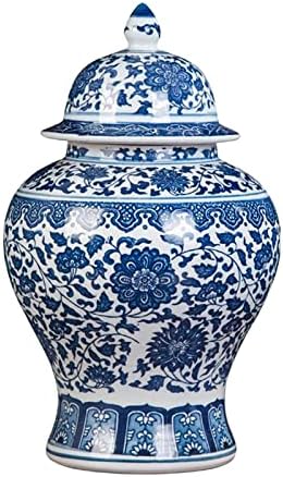 KOAIUS Kék-Fehér Porcelán Templom Üveg Váza Dekorációs Fedél Díszek Kerámia Gyömbér Jar a Bejárati Veranda Üdvözlő Ajándék