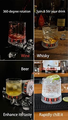 Egyedi Üveg Whiskey Rulett Tárcsa,Muti-funkcionális Koktél Szemüveg, Sörnyitó, Aranyos Pohár Csésze Ideális Bor, üdítők,