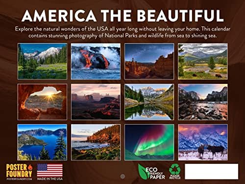 Vad Gyönyörű Amerika Naptári 2023 Havi Falra Naptári Utazási Természet Nemzeti Park Fotózás Nagy Tervező 24 Hónap - Teljes