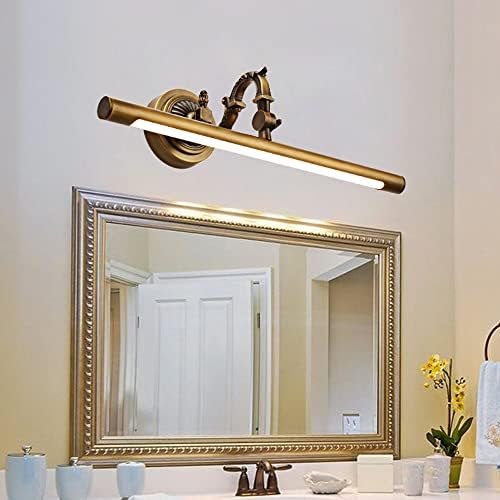 Jadssox Vintage LED Hiúság Fény Réz Tükör, Első Lámpa, 4000K Természetes Fehér Fal Bár Lámpatestek Felett Tükör, Fürdőszoba