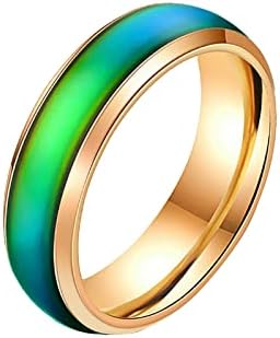 Női Egymásra Gyűrűk, jegygyűrűk, a Nők színváltó Esküvői Zenekar Divatos Hét színhőmérséklet Máz Érzékeny Fény Gyűrűk (Álcázás,