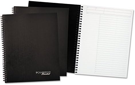Cambridge-i Akció-Tervező Wirebound Üzleti Notebook, 7-1/4 × 9-1/2, Black, 80 Lap, 3/Csomag (MEA45016)