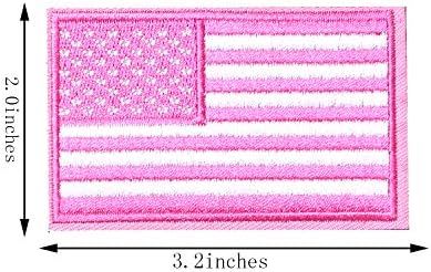 2 Db Taktikai USA Zászló Javítás Rózsaszín Amerikai Zászló MINKET Egyesült Államok Katonai Egyenruhát Jelkép Foltok