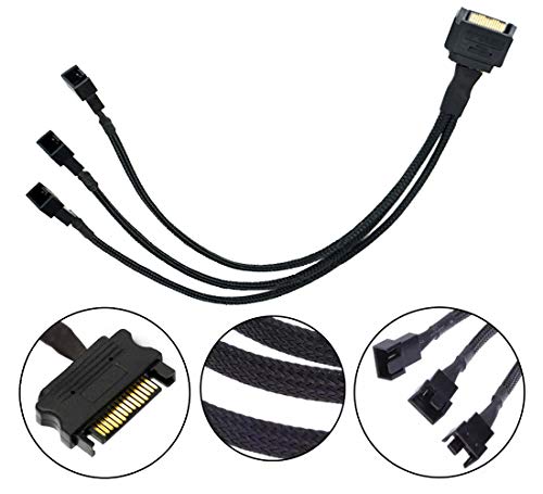 SATA 3 Ventilátor Elosztó Adapter Kábel 3, Ahogy Ujjú Fonott Y Elosztó Számítógép esetében PC 3/4 pin-Rajongó Hosszabbító
