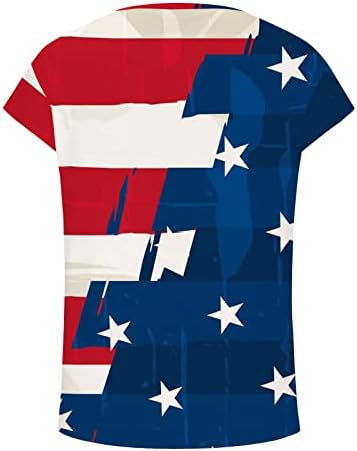 Július 4-Maximum a Nők Grafikus Legénység Nyak póló USA Zászló Rövid Ujjú Póló Alkalmi Függetlenség Napja Ing Blúz