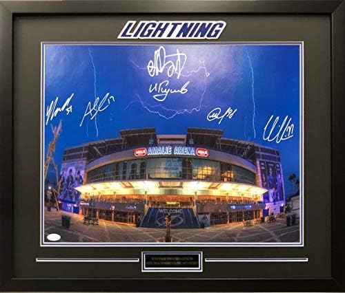 Tampa Bay Lightning Autogramot 16x20 fotó, keretezett SZÖVETSÉG Kucherov Hedman Vasilevskiy