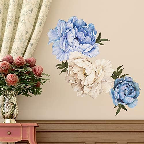 Virágok Fali Matricák Akvarell Rose Fali Matrica DIY Cserélhető Meghámozzuk, majd Bottal Virágos Fal Virág Art Dekor Gyerekeknek