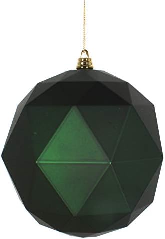 Vickerman 6 Karácsonyi Dísz Geometriai Labdát, Smaragd Matt, Törhetetlen Műanyag, Ünnep Karácsonyfa Díszítés, 4 Csomag