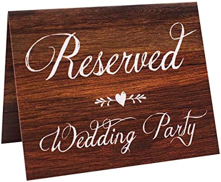 Fenntartva Esküvői Asztal Jelei | Készlet 6 Rusztikus Fa Nézd Fenntartva Jelek, Beleértve Fenntartva Menyasszony Családja