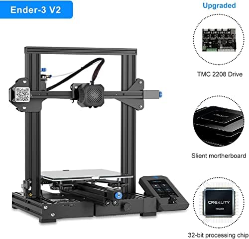 Hivatalos Creality Ender 3 V2 3D-s Nyomtató, Nyílt Forráskódú Bővíthető FDM DIY 3D-s Nyomtatók Csendes Alaplap, Meanwell