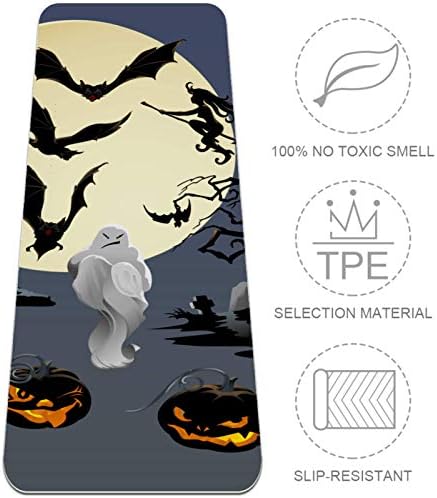 Siebzeh Halloween Szellem Pumkin Bat Prémium Vastag Jóga Szőnyeg Környezetbarát Gumi Health&Fitness Csúszásmentes Alátét
