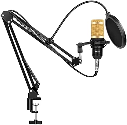 FidgetGear BM-800 Stúdió Műsorszolgáltató Kondenzátor Mikrofon+rezgéscsillapító+Kar Állvány+Pop Szűrő