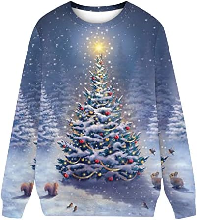Karácsonyfa Sweatershirt a Nők Hópehely Print ok-Okozati Esik Maximum Blúz Legénység Nyak Hosszú Ujjú Pulóver, T-Shirt