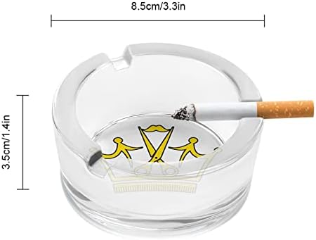 Borbély Eszköz Korona Kerek Üveg Hamutartó tartó Cigaretta Esetében Aranyos Füstölgő Hamu Tálca