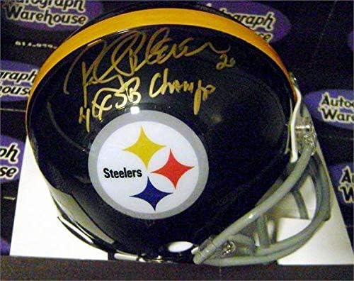 Rocky Bleier dedikált Mini Sisak (Pittsburgh Steelers) írt 4x SB Champs - Dedikált NFL Mini Sisak
