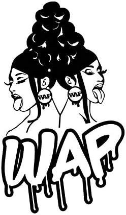 WAP Hiphop Lányok Matrica Vinyl Matrica|Autók, Teherautók, Furgonok Falak Laptop|Fekete |5,5 x 3.2|DUC1658