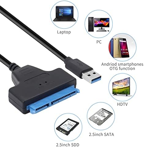 YACSEJAO USB 3.0 SATA III Merevlemez Adapter Kábel SATA-III Merevlemez Külső Átalakító Kábel, 2,5 Hüvelykes SSD & HDD adatátviteli