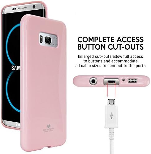 GOOSPERY Gyöngy Jelly Samsung Galaxy S8 Esetben (2017) Slim Vékony Gumi Esetében (Rózsaszín)