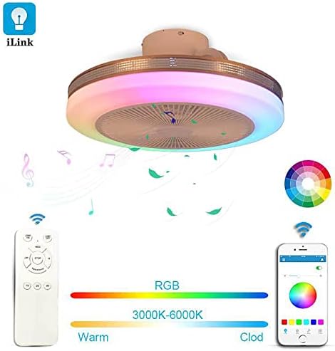 Sggainy Csillárok,RGB Szín Szabályozható Ventilátor a Led Lámpák Változó Csendes Mennyezeti Fény, a Rajongók, valamint Hangszóró