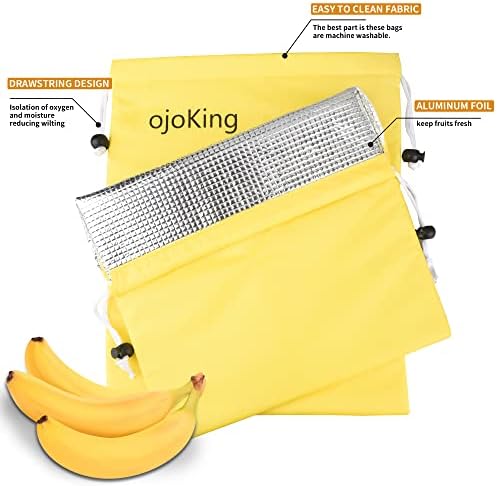 oJoking Banán Tároló Táska folyamatosan friss sokáig,banán konténer, újrafelhasználható élelmiszer-tároló táska,tartsa a