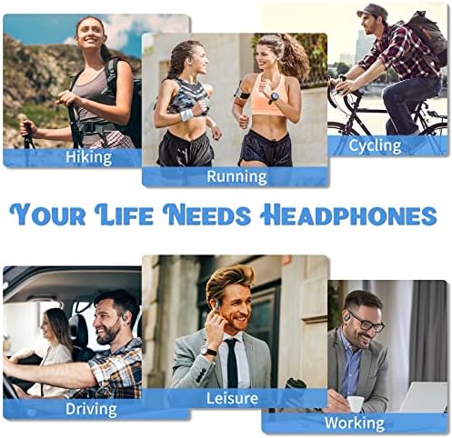 Bluetooth Vezeték nélküli Fejhallgató Fülhallgató, Vízálló Át Fül Earhooks Bluetooth 5.3 Futó Fülhallgató Vezeték nélküli