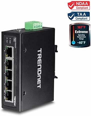 TRENDnet 5-Port Edzett Ipari Gigabit DIN-Rail Kapcsoló, 10 gb / s-os Kapcsolási Kapacitás, IP30 Névleges Hálózati Kapcsoló