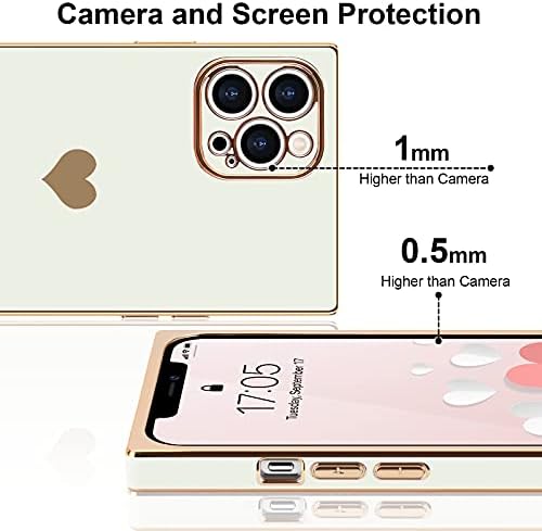 Urarssa Kompatibilis az iPhone 12 Pro Esetben Tér Aranyos Galvanizáló Arany Luxus Szerelmes Szív Telefon Esetében a Nők,