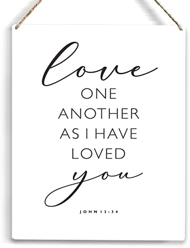 Szeressétek egymást, ahogy én Szerettelek titeket Bibliai Vers Fa Alá Rusztikus János 13:34 Fa Lóg Emléktábla a Home Office