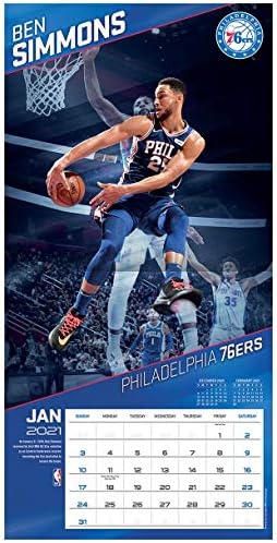TURNER Sport Philadelphia 76ers Ben Simmons 2021 12X12 Játékos Fali Naptár (21998012145)