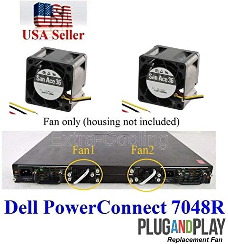 (2 Csomag) Extra Hűtés Plug-and-Play Csere Rajongók Kompatibilis Dell 7048R 7048R-RA
