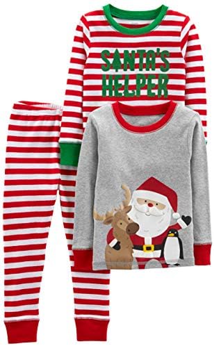 Egyszerű Örömök által Carter Unisex Csecsemők, Kisgyermekek, illetve a Gyerekek 3-Darab Otthonos-Fit Pamut Karácsonyi Pizsama