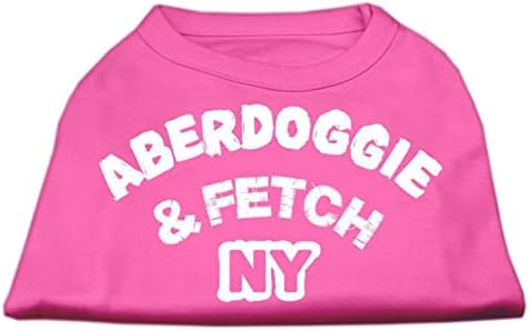 Délibáb Pet Termékek 12-Es Aberdoggie NY Screenprint Pólók, Közepes, Világos Rózsaszín