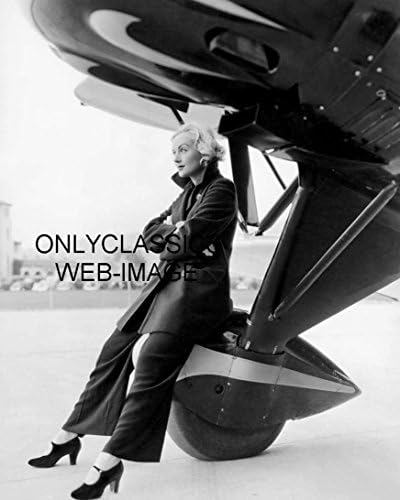 OnlyClassics Carole Lombard Szexi Lány AVIATRIX 8X10 Fotó Waco CJC Repülőgép Vintage Légi közlekedés